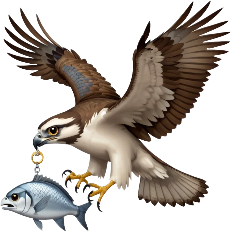 Eastern Osprey with fish emoji
