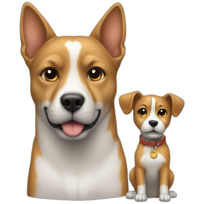 un chat avec un chien emoji