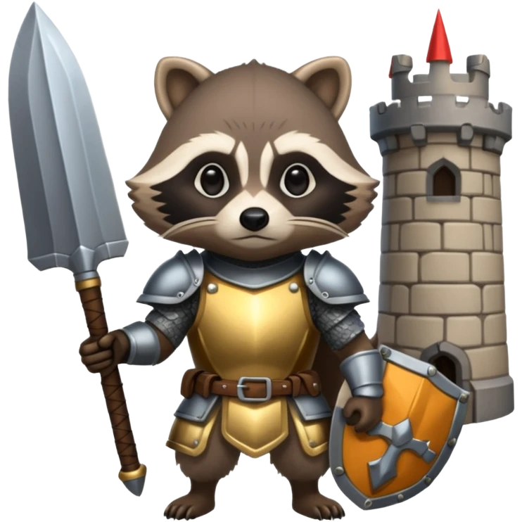 Raccoon in Eden rise of castles game themed  emoji