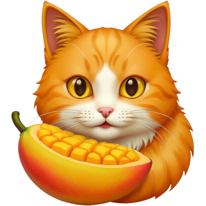 a cat eating mango emoji