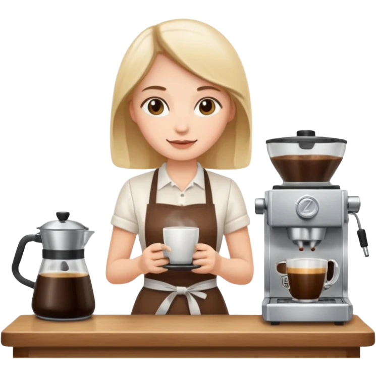 Белокожий бариста делает кофе emoji