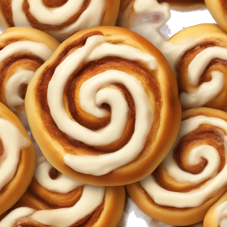 Cinnamon bun with cream on top emoji