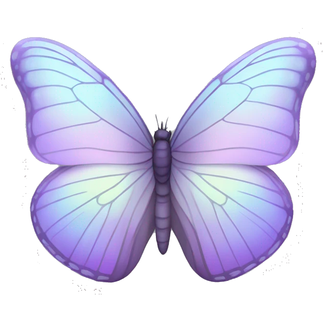 Pastel-colored soft-colored whitish iridescent purple butterfly emoji
