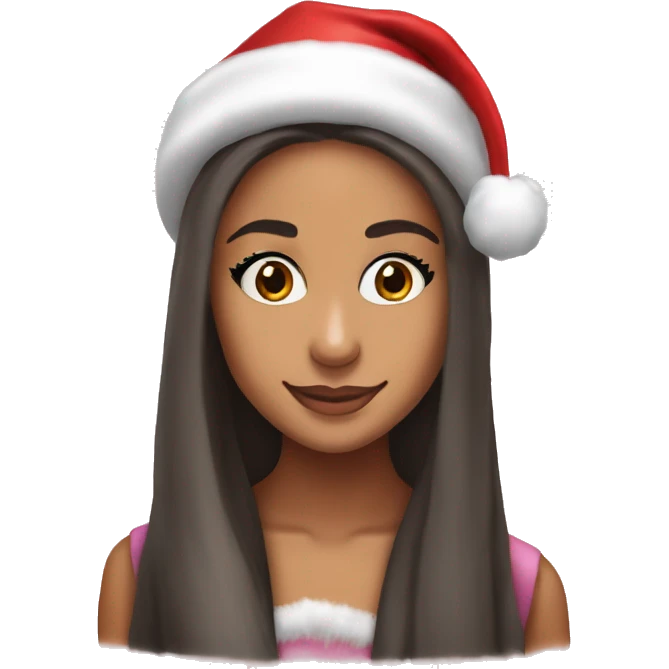 ariana grande with santa hat emoji