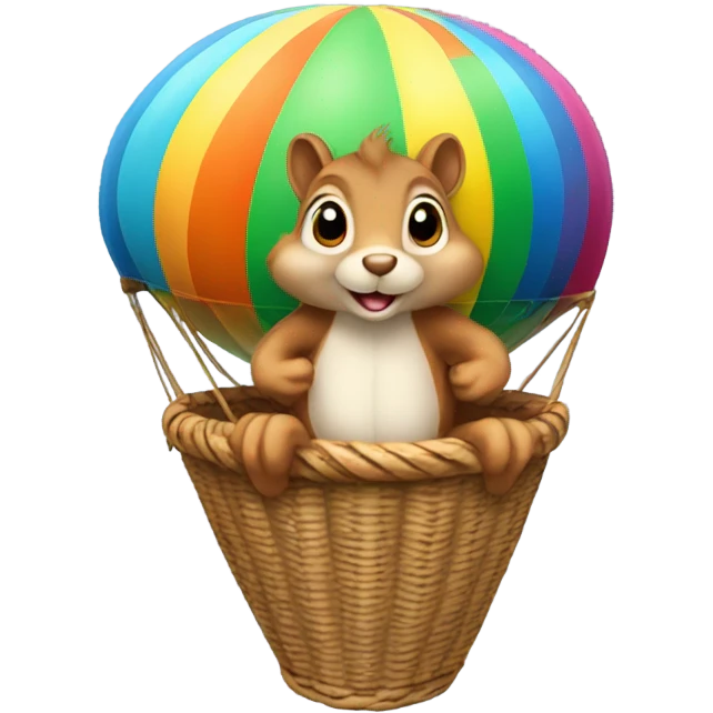 Squirrel in hot air balloon  emoji