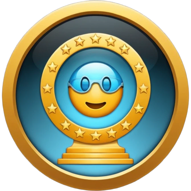 featuring achievements, films, and 100 views, in a style achievement emoji