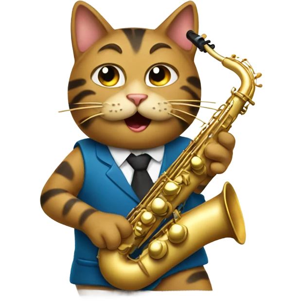 Cat playing saxophone  emoji