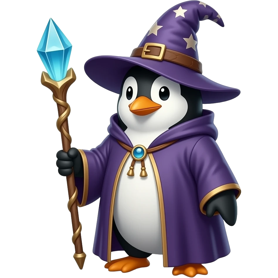 Penguin Wizard emoji