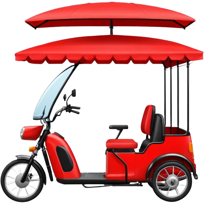 generate an ios genmoji of an e rickshaw red emoji