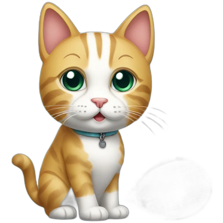 Lovely cat with a tennis racket emoji
