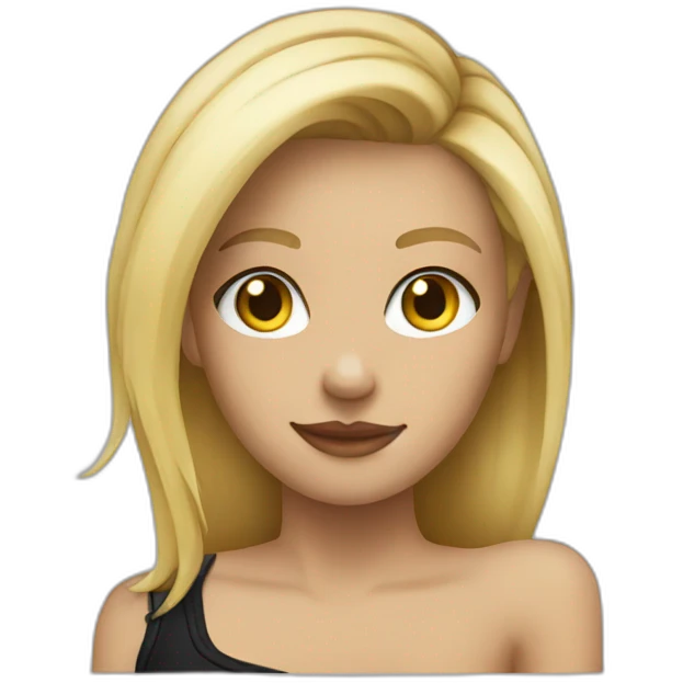 Blonde with a tattoo on her shoulder arm emoji