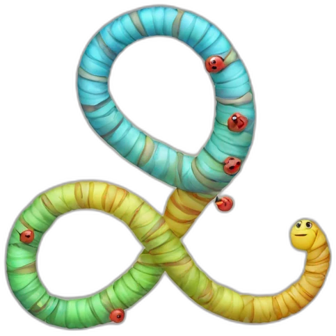 worm and DNA wrapped around eachother emoji
