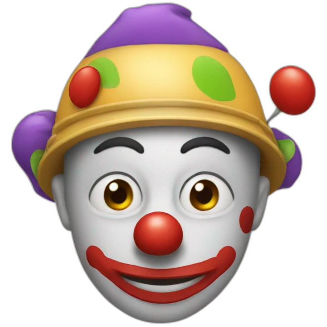 clown wearing helmet emoji