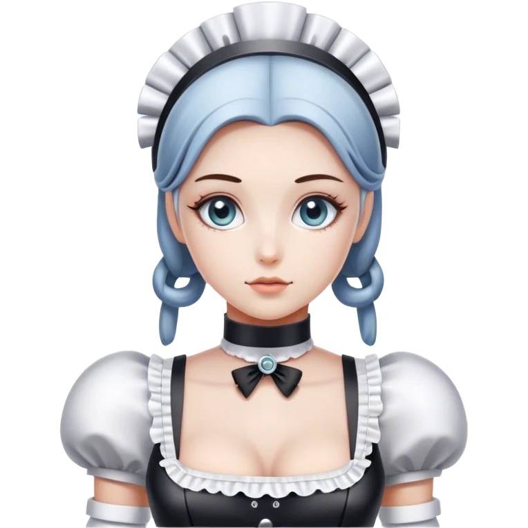 robot woman with a french maid outfit emoji