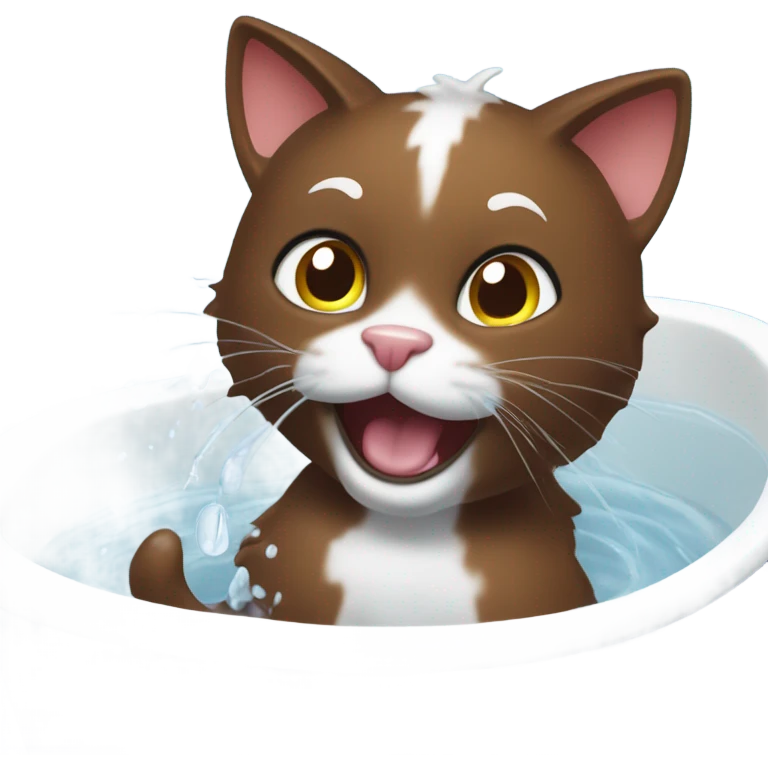 Brownie the cat being a menace during bath time  emoji