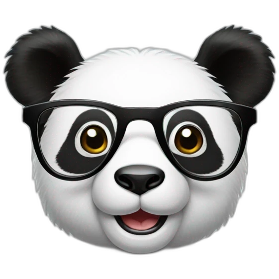a happy panda bear with glasses emoji