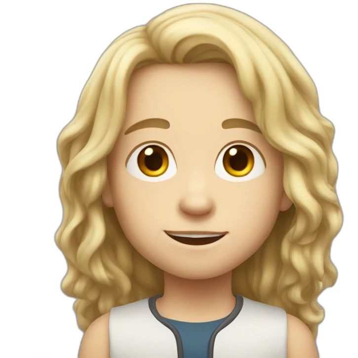 White child boy with long hair emoji