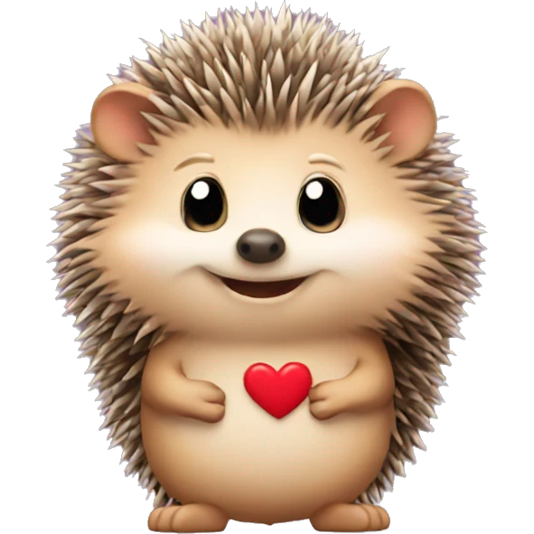 A hedgehog in love emoji