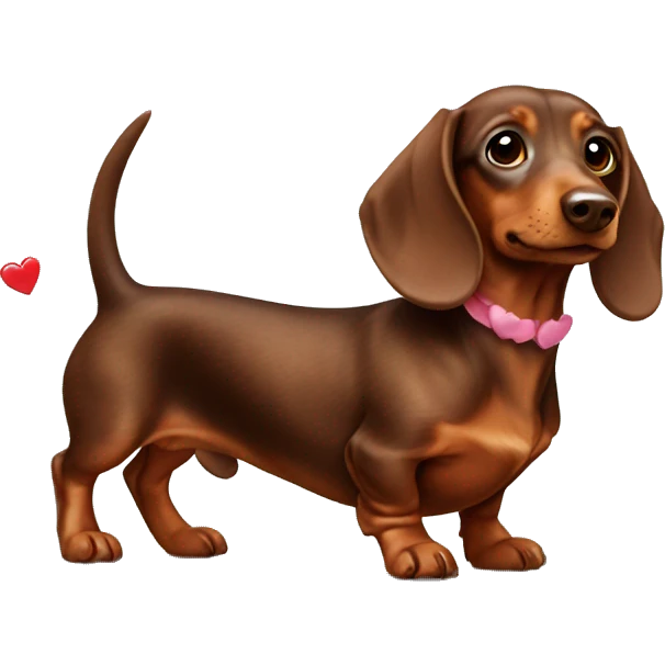 Brown Dachshund as Cupid  emoji