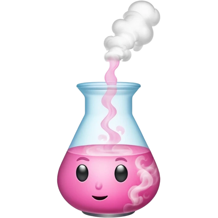 pink beaker with smoke  emoji