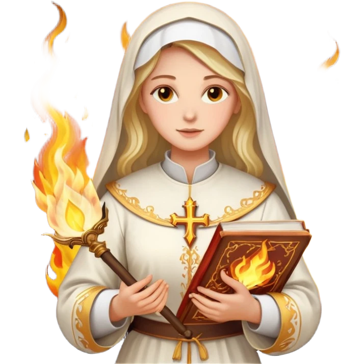 dnd cleric holding a holy book on fire emoji