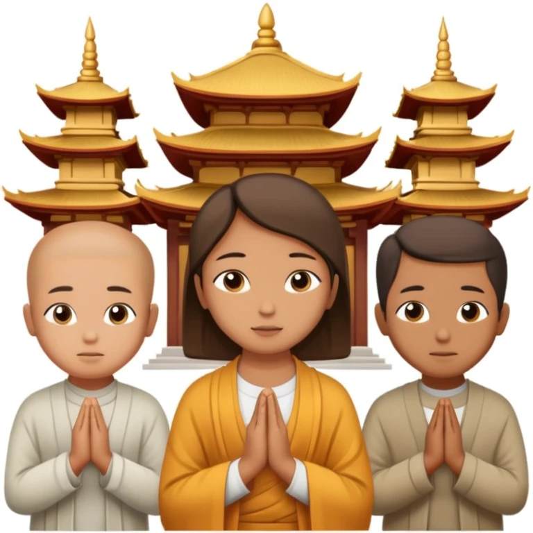 people praying in a Buddhist temple emoji