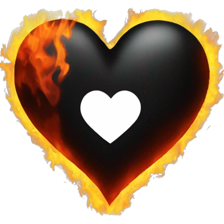 Black heart with fire  emoji