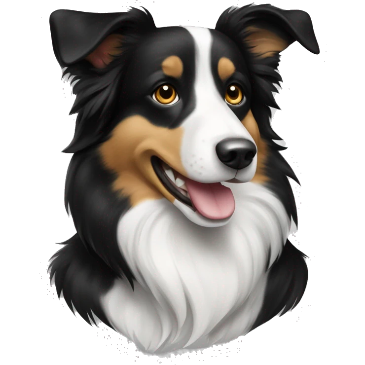 Boarder Collie black and white dog emoji