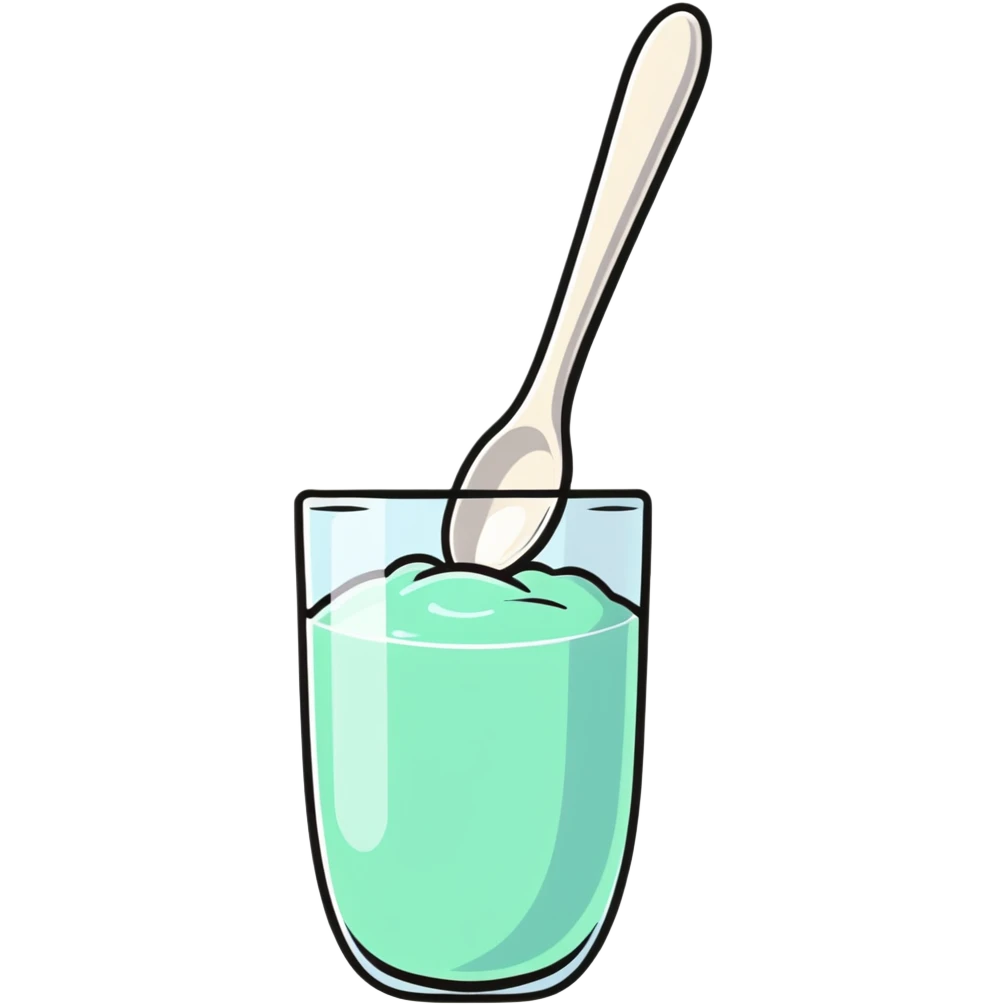 a spoonful of white, clear jelly emoji