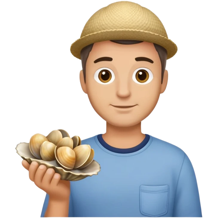 Tim holding clams emoji