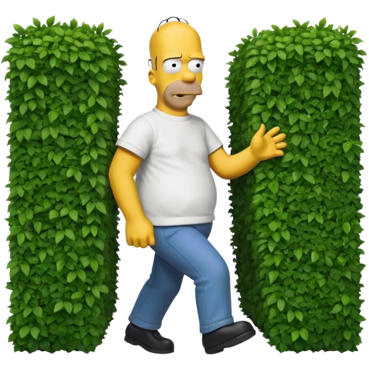 homer going into the hedge emoji