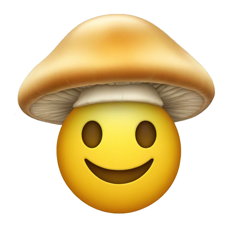 smiley with mushroom hat emoji