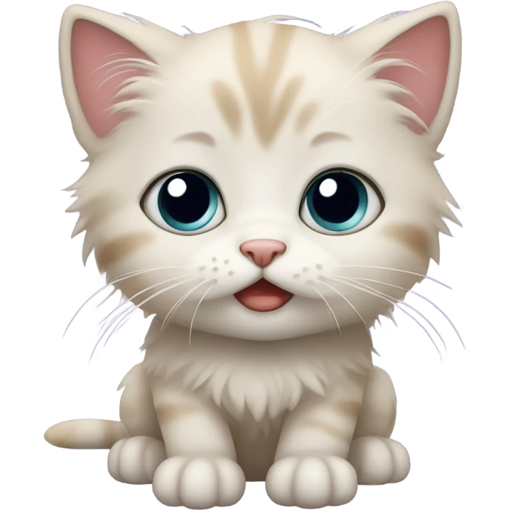 A kitten that is crying tears  emoji