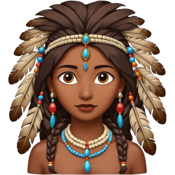 female indian with feather in hair emoji
