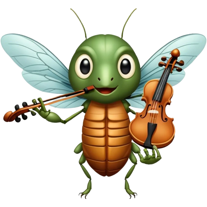 cicada playing violon  emoji