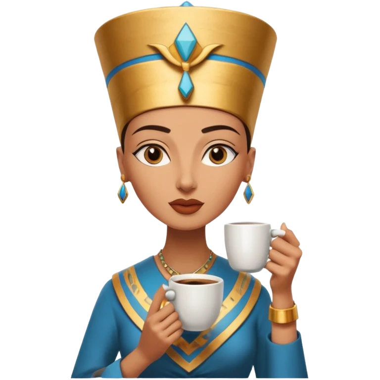 Nefertiti egypt woman drink coffee emoji