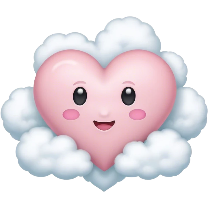 pastel pink heart in cloud  emoji