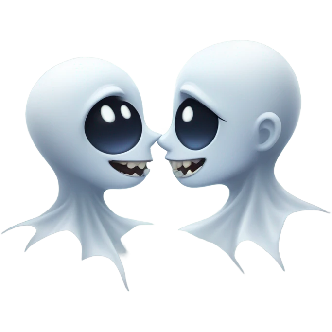 Ghost kissing Mae vampire emoji