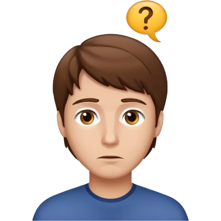 Mach mir einen trader an der börse mit braunen haaren mit einem fragenden blick emoji