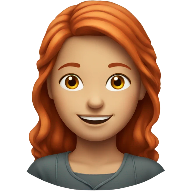 smiling red haired girl portrait emoji