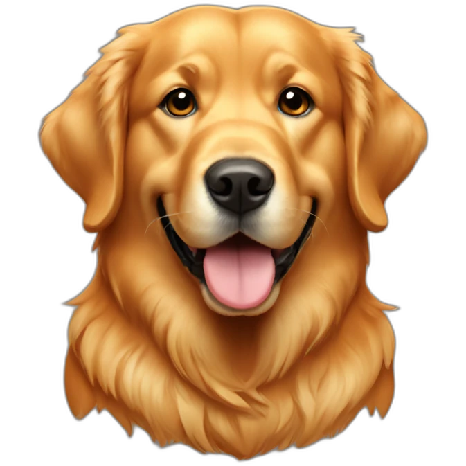 Fat golden retriever wearing Tennessee orange emoji
