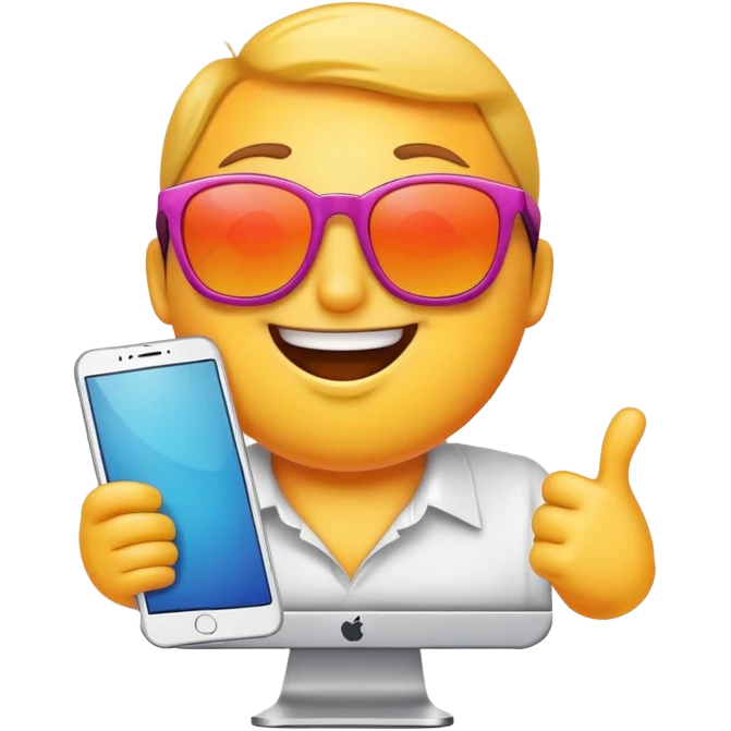 Happy PC with sunglasses  emoji