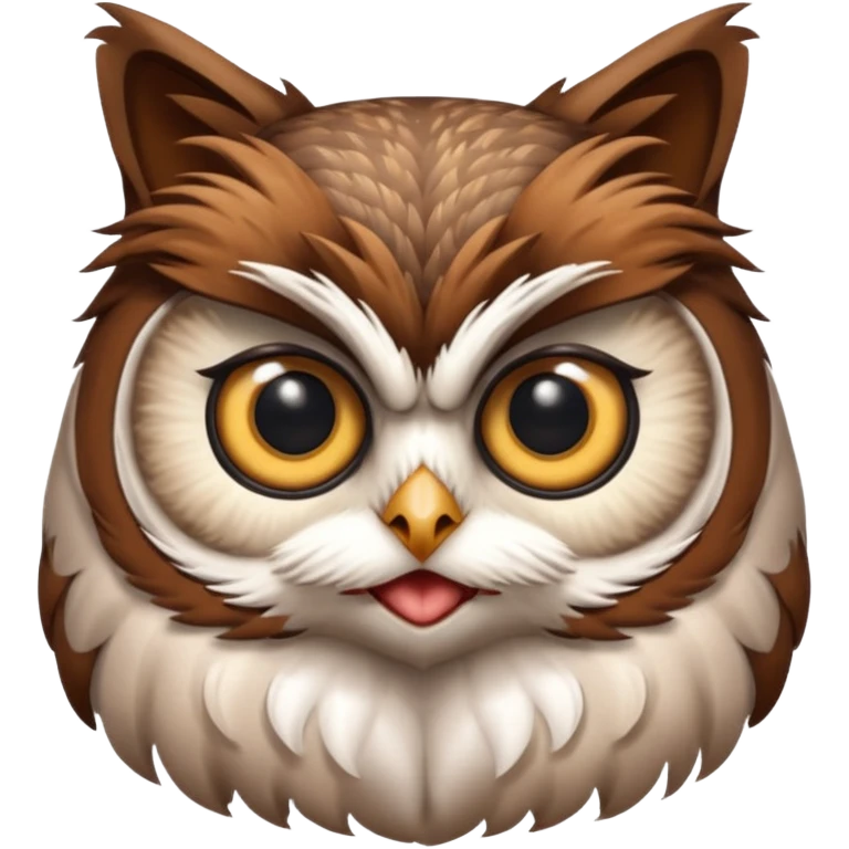 Make a cat mixed with a owi emoji
