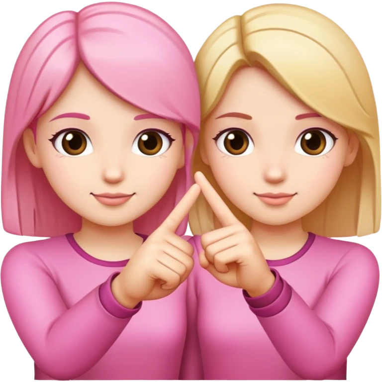 Two girls making a pinky promise  emoji