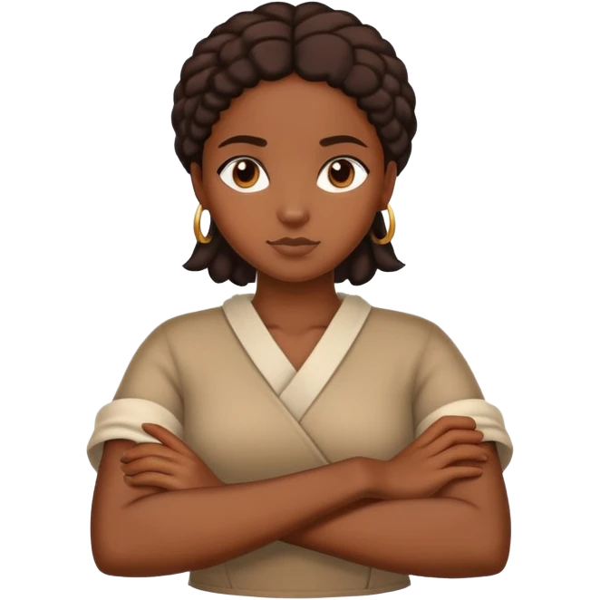 black girl with crossed arms emoji