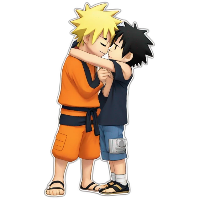 naruto kissing luffy emoji