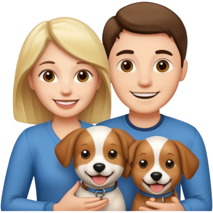 couple and their pet dog emoji