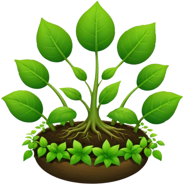 a regenerative visual with plants and cycle of growth and circles emoji