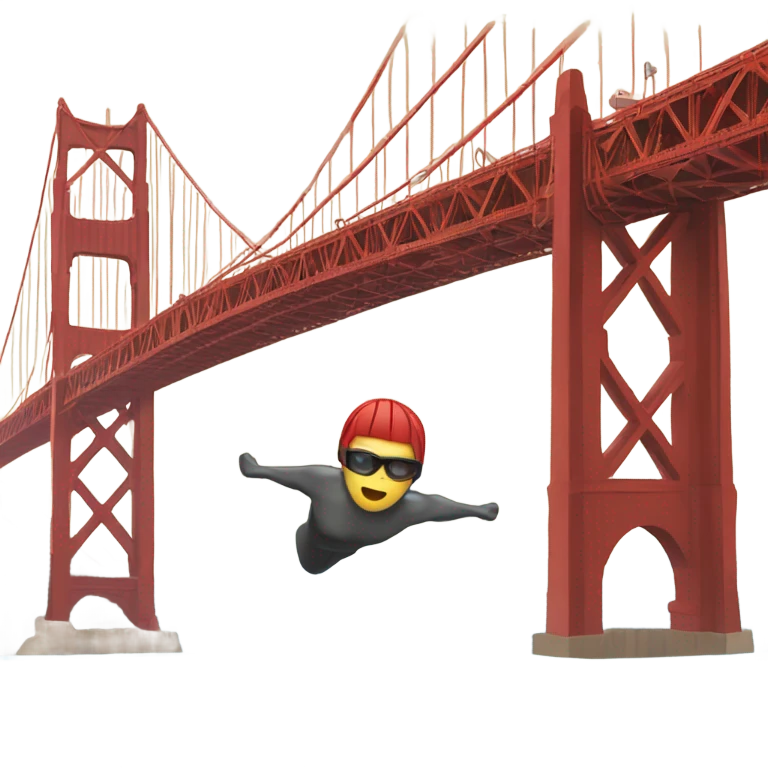 Swimming in San Francisco ocean by Golden Gate Bridge emoji