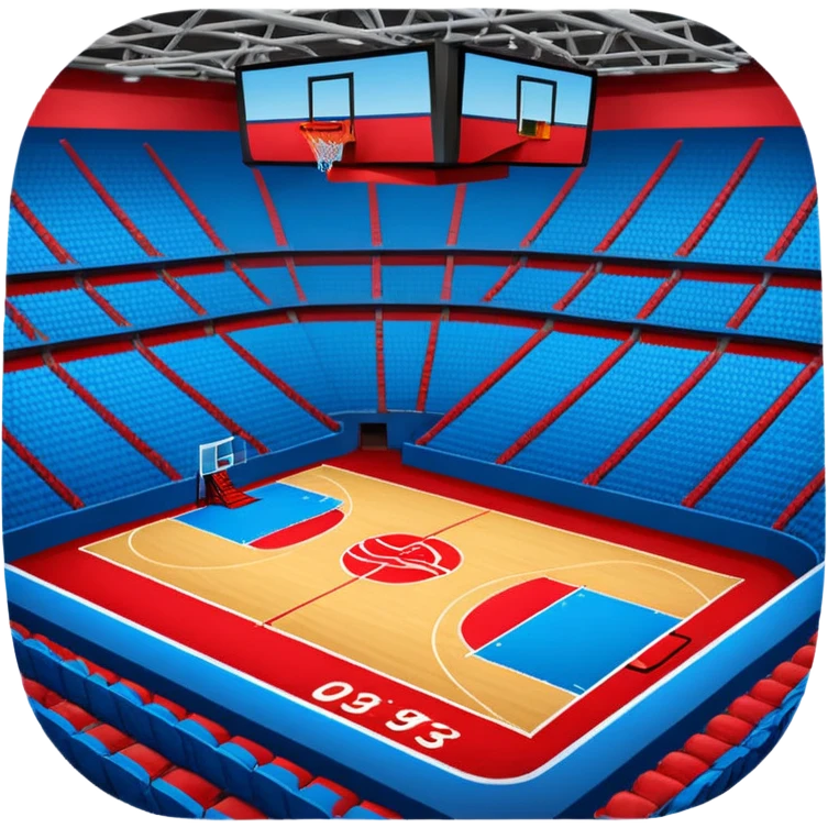 basketball stadium (#00A3E0) and red (#F9423A) emoji